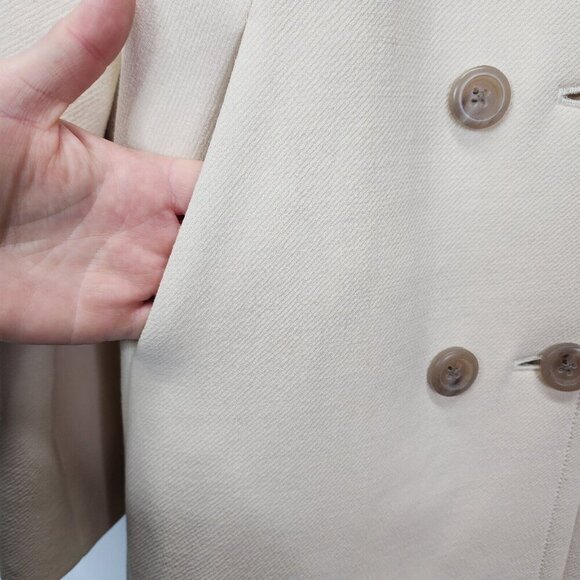 J‎ Crew Women's Ivory Cream Wool Blend Double Breasted Peacoat Long Size 0 - Picture 9 of 14